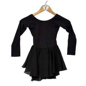 Arshiner Black Long Sleeve Ballet‎ Dance Leotard Dress Kids Size 140
